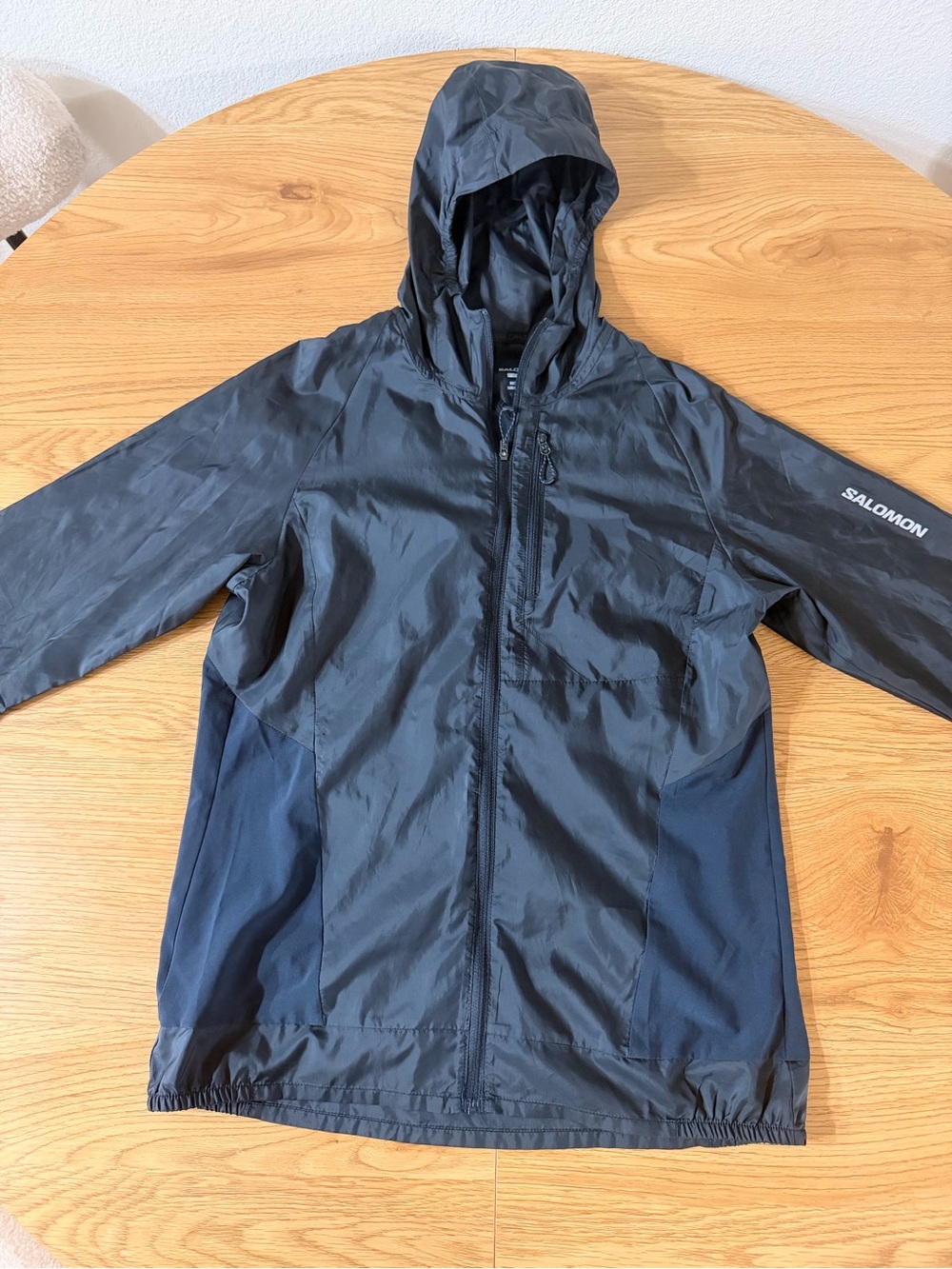 Salomon Black Hooded Rain Jacket